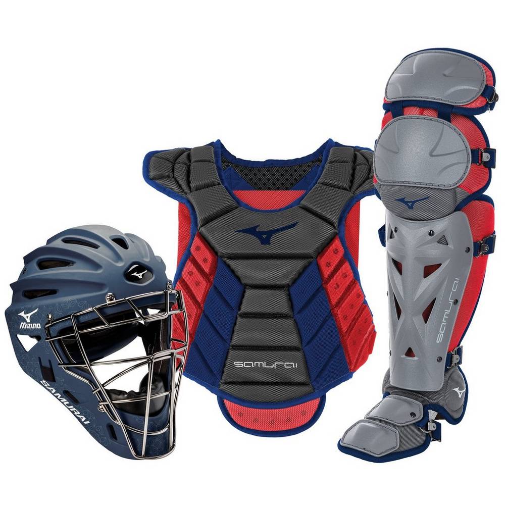 Mizuno Samurai Boxed (14-15") - Bayan Catchers Gear - Lacivert/Kırmızı Türkiye (CROSPB-763)